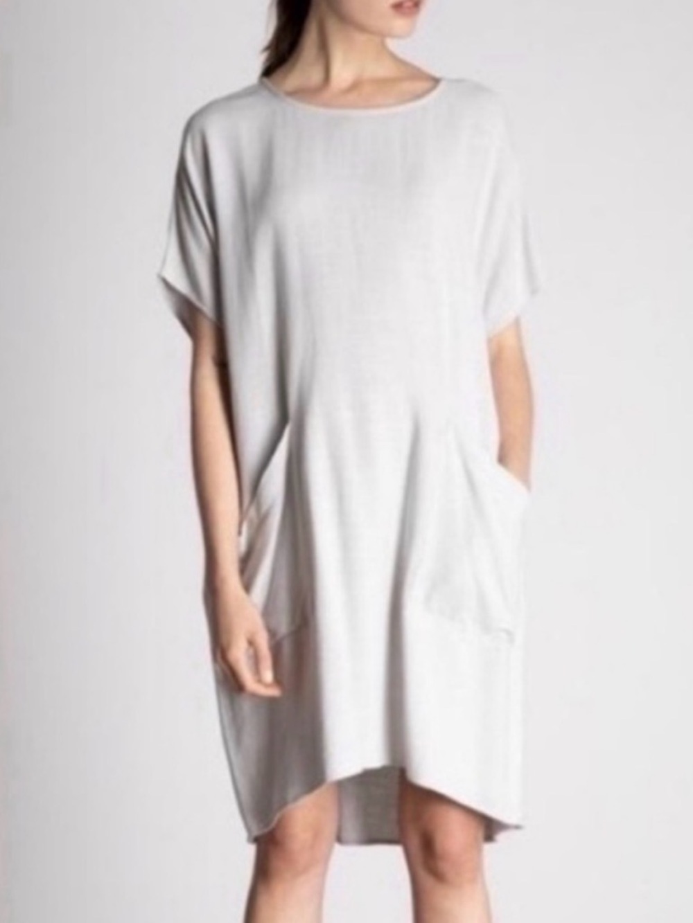 Grade & Gather Sz M/ Dress Linen Blend Beige Pockets Lagenlook Boho NWT